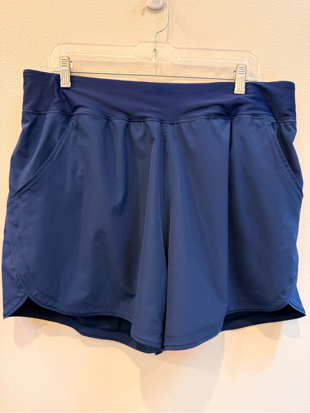 Lands' End Navy Lined Swim Shorts